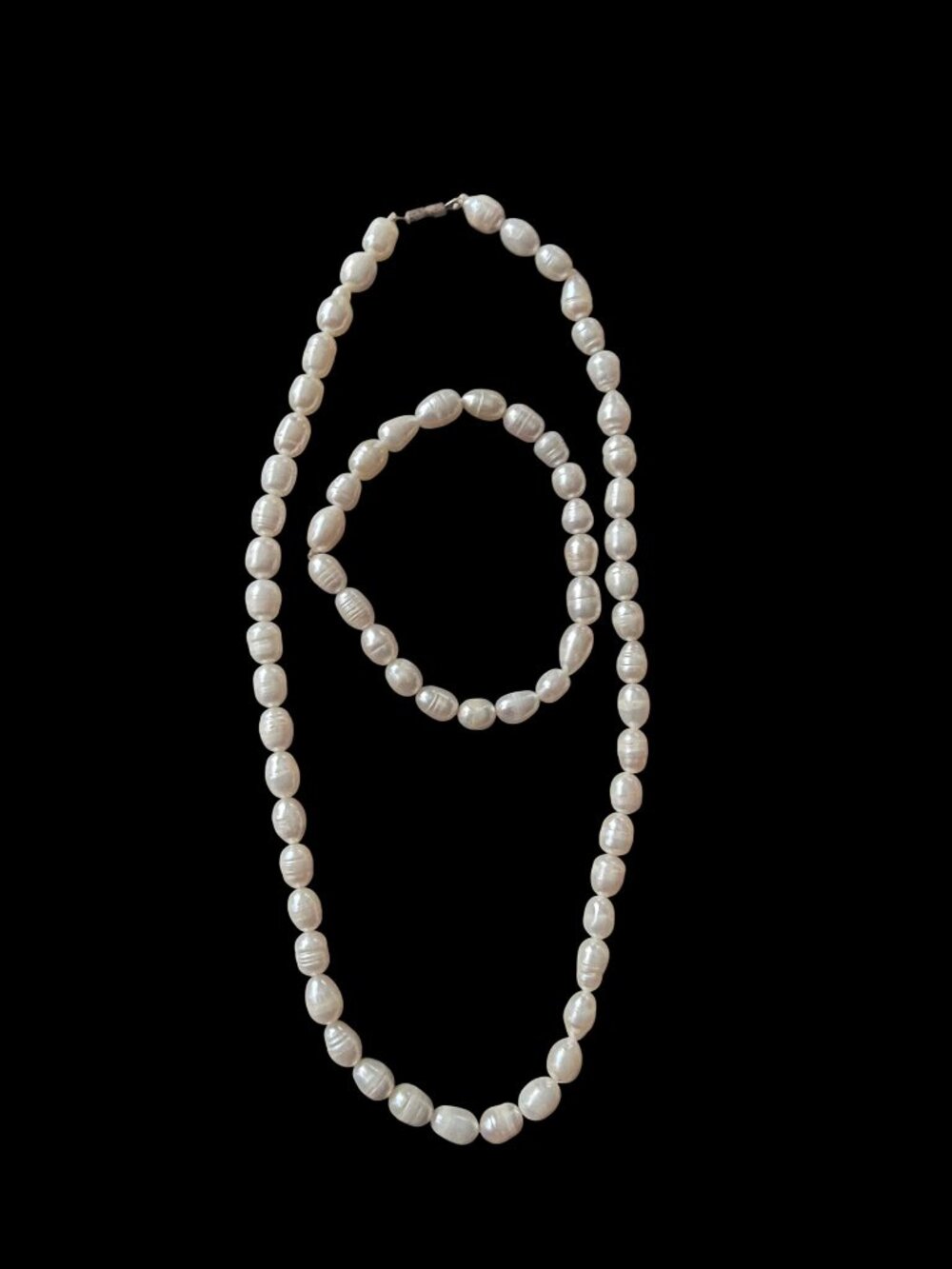 Vintage Freshwater Pearl Necklace & Bracelet Set
